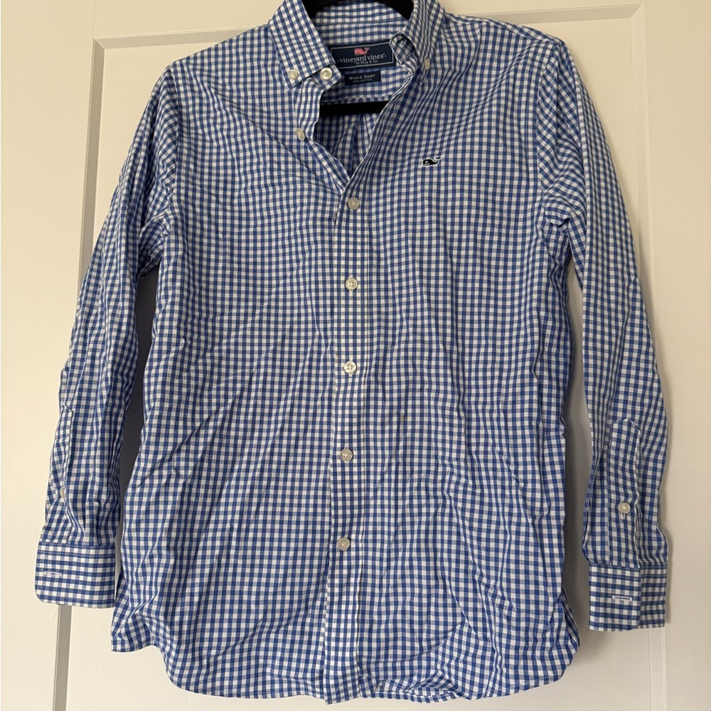Vineyard Vines Men's Blue Checkered Button Down Shirt